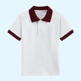 thumbnail image 3 of HomeGardon Girls Short Sleeve,Girls Shirts Size 10-12,Children's Solid Color Lapel Short Sleeved T-shirt Children's Casual Top,110-170, 3 of 4