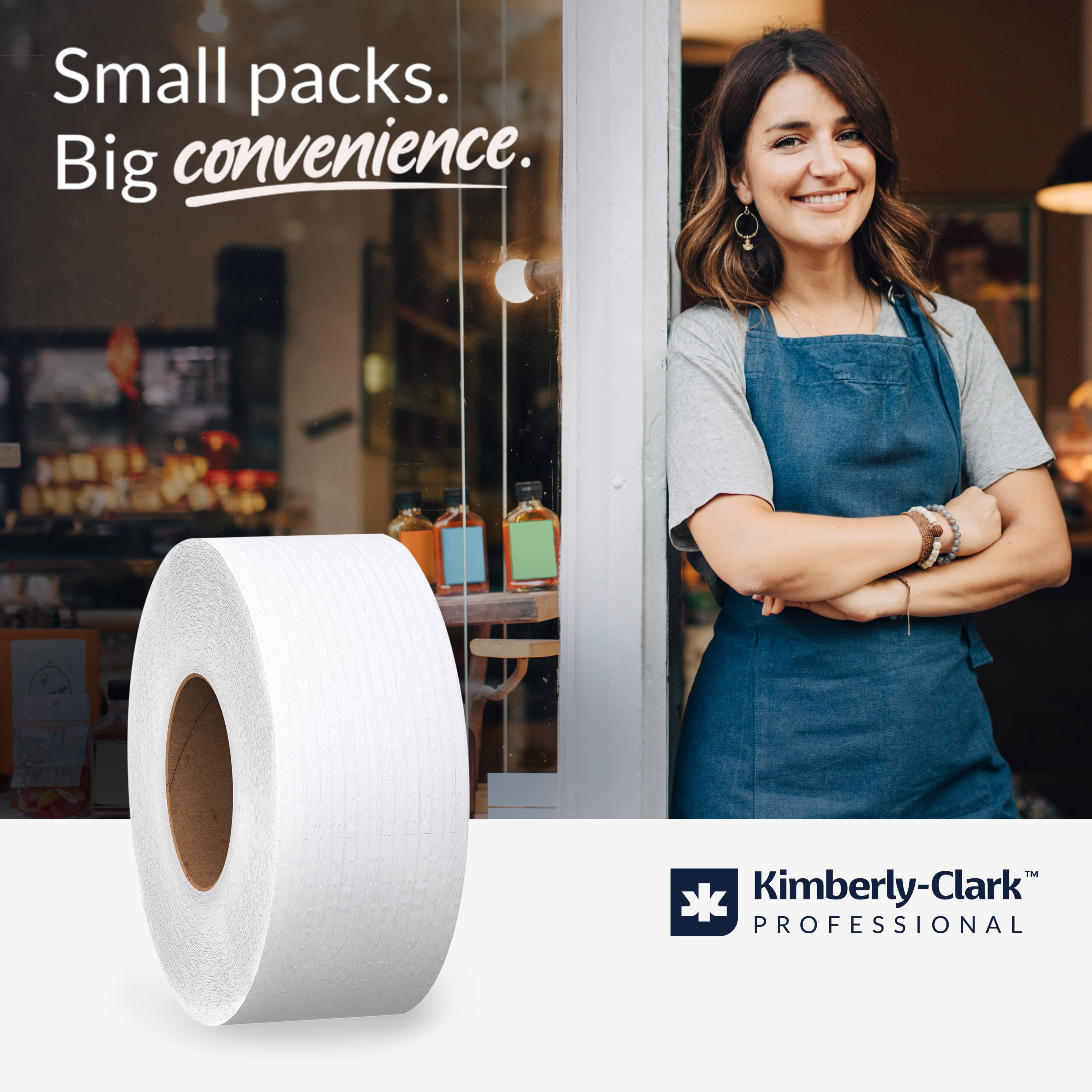 Scott Professional High-Capacity Jumbo Roll Toilet Paper, Bulk (03148), 2-Ply, Septic Safe, White, Non-Perforated, Compact for Easy Storage (4 Rolls at 1,000' Each, 4,000'/Case)