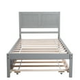 thumbnail image 5 of Irene Inevent Bed Frame Wooden Slatted Mattress Support Platform Bed Twin Size Trundle Bedstead with Headboard, 5 of 10