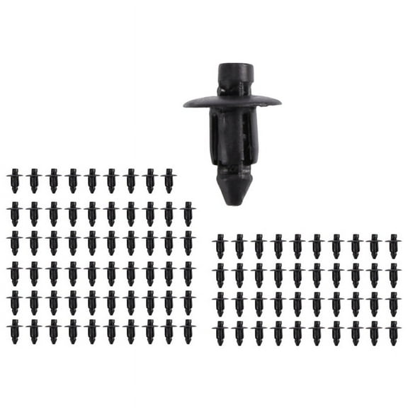 7mm Hole Plastic Rivets Fastener Auto Car Bumper Push Clips 100 Pcs,100(+/-2%) x Plastic Rivets,Black
