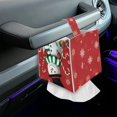 thumbnail image 7 of POLERO Tissue Box Cover, Snowman Snowflakes Square Tissue Box Holder with Bottom Belt - Waterproof PU Leather Christmas Decorative Organizer for Tabletop, Bathroom, Car, Office, 7 of 7