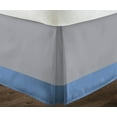 thumbnail image 3 of D.N.G. BEDDINGS 1 Piece Split Corner Two Tone Tailored Bed Skirt, Queen Size 26 Inch Deep Pocket, 800 Thread Count, 100% Egyptian Cotton, Solid Silver/Medium Blue Color., 3 of 3