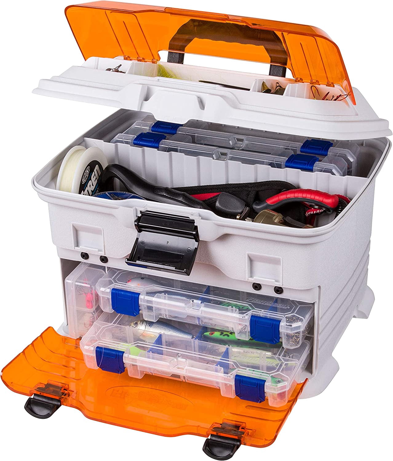 Outdoors T4P Pro Multiloader Tackle Box - Portable Fishing Lure Organizer Station With Zerust Anti-Rust Technology, Includes 5 Removable Tuff Tainer Boxes