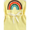thumbnail image 5 of Kiapeise Toddler Girl Sleeveless Jumpsuit Ribbed Romper Rainbow Summer Outfit, 5 of 6