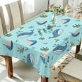 thumbnail image 4 of GZHJMY Dolphin Square Tablecloth, Waterproof Stain Wrinkle Resistant Washable Polyester Table Cover for Picnic Dinner Holiday Kitchen Party Decor, 60 x 60 in Home Decor, 4 of 7