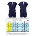 thumbnail image 2 of Yuarrent Mono de verano liso de algodón con cuello en V para mujer, mono de manga corta para niña Deportes acuáticos Azul real METRO, 2 of 5