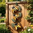 thumbnail image 6 of Wrought Iron Wall Decor, Garden Art, Outdoor Metal Flowers and Butterflies, Flower & Insect Wall Hanging for Patio, Balcony, Courtyard, Kids Room, Red and Yellow, 6 of 6