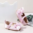 thumbnail image 4 of Quealent Baby Girls Mary Jane Shoes First Walker Cirb Dress Shoes with Bownot Non Slip Soft Sole PU Leather Toddler Pink for Size 6, 4 of 9