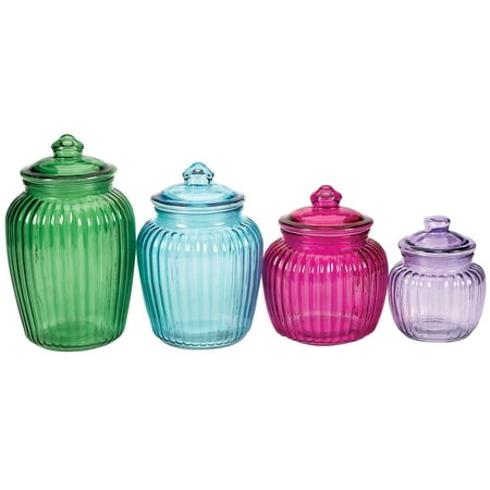 Colored Glass Apothecary Jars With Lids Decorative Display