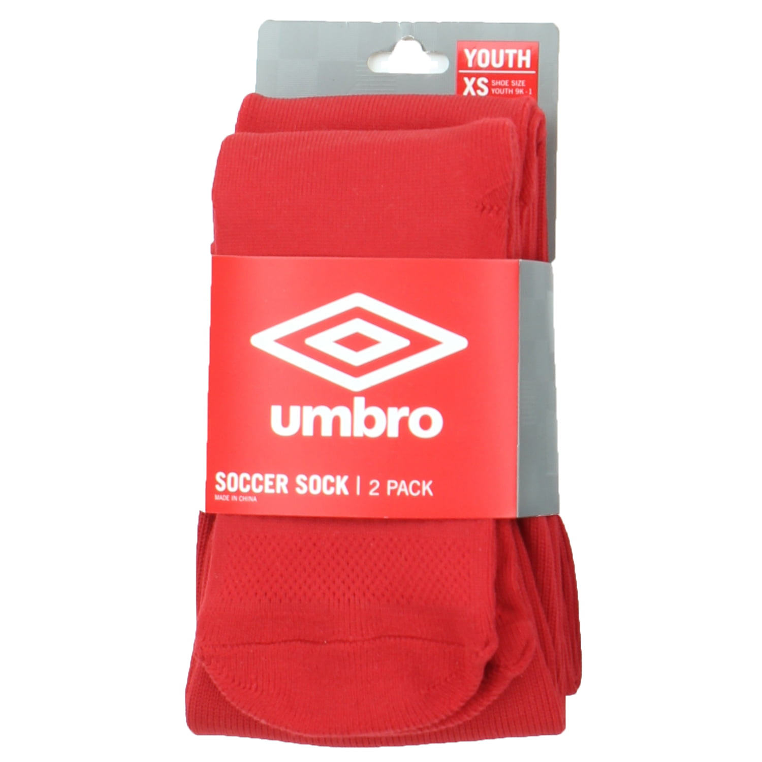 Geslagen vrachtwagen voorkant Ewell Umbro Youth Soccer Socks 2 Pack (Red, 13-4) - Walmart.com