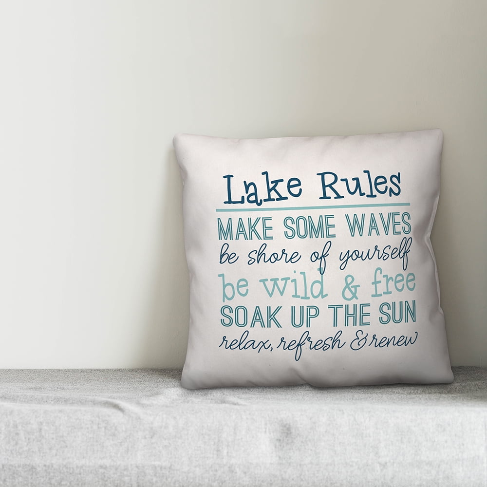 Creative Products Lake Rules 18x18 Indoor / Outdoor Pillow