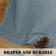 thumbnail image 5 of "Primebeau Natural Linen Blended Nickel Grommet Semi Sheer Window Curtain Panels, 52"" W x 84"" L, Stone Blue", 5 of 6