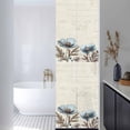 thumbnail image 3 of Vintage Flowers Window Privacy Film, Teal Blue Floral Brown Butterfly Leaf Static Cling UV Sun Blocking Heat Control Window Tint, Non-Adhesive One Way Windows Privacy Cover 17.7''x78.7'', 3 of 7