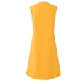 thumbnail image 4 of CIENVNSTG Summer Sleeveless V-Neck Beachwear Solid Oversized Dress Female Fashion Elegant Maxi Dress Yellow L, 4 of 7