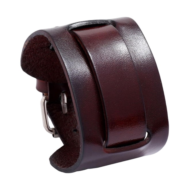 de cuero , regalos de joyería ajustables de muñeca de brazalete ancho Vintage Marrón Zulema Pulsera retro punk