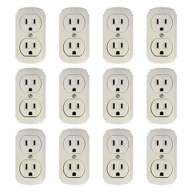 Contacto Duplex de Sobreponer Igoto Aterrizado Marfil 12 Pzs Igoto AC06-M-P12