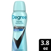 (3 pack) Degree UltraClear Black+White Antiperspirant Deodorant Dry Spray Anti-White Marks and Yellow Stains Pure Clean Antiperspirant for Women, 3.8 oz