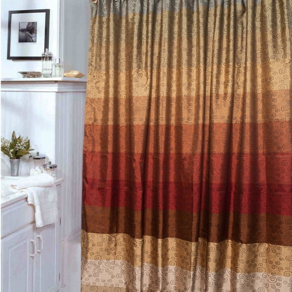 Popular Bath Miramar 70 x 72 Fabric Bathroom Shower Curtain