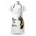 thumbnail image 3 of Saying Apron, Print of Dream Like a Unicorn Calligraphy with Music Horned Horse, Unisex Kitchen Bib with Adjustable Neck for Cooking Gardening, Adult Size, Yellow and Charcoal Grey, by Ambesonne, 3 of 4