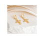thumbnail image 2 of Pendientes Xtellar dorado Aretes Cruz Dorada Con Diamantes Regalo, 2 of 4