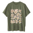 thumbnail image 5 of GaThRRgYP Womens Plus Size Tops Short Sleeve,Women's Fashion Summer Round Neck Drop Sleeves Leisure Short Sleeve Printing Army Green XL, 5 of 7