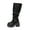 Black, variant on Black Women Boots With Stacked Heel And Western Design Comfortable Mid Calf Height