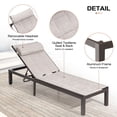 thumbnail image 2 of Pellebant Beige Aluminum Outdoor Adjustable Quilted Chaise Lounge Chair(Set of 2), 2 of 7