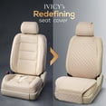 thumbnail image 3 of IVICY Faux Linen Front Car Seat Cover – Durable, Non-Slip Seat Protector for Cars – 1 Unit,  Beige, 3 of 8