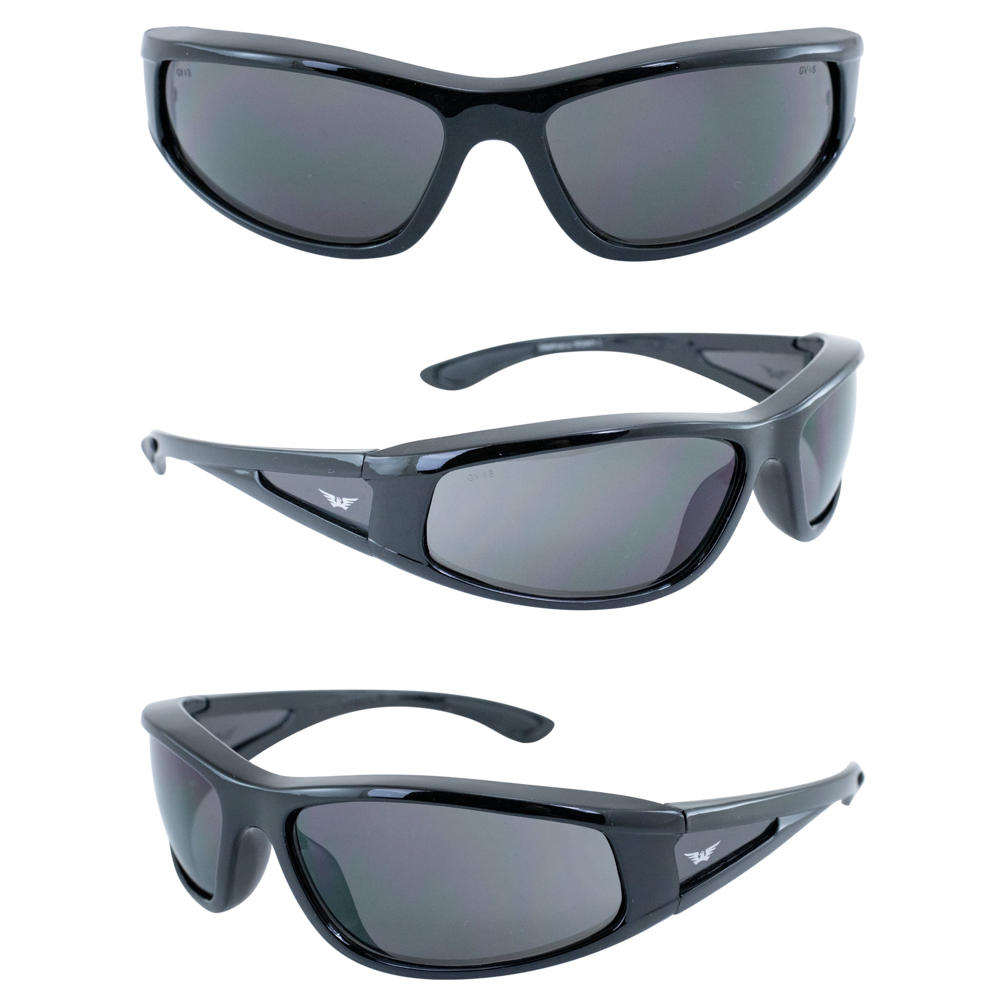 Crossfire MP7 Polarized Safety Glasses - Blue Green Polarized Lens, Black Full Frame, Rubber Temples, ANSI Rated