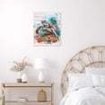 thumbnail image 3 of Deep Ocean Sea Canvas Wall Art Sea Turtle Amphibians Illstrations on Rustic Wood Board Wall Art Decor Nautical Colorful Pink Seaweed Wall Art for Living Room Bedroom Ready to Hang,12 X 16 inches, 3 of 5