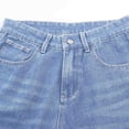 thumbnail image 5 of ZGRBOU Women's Wide Leg Capri Jeans High Waist Straight Stretchy Jeans Summer Casual Denim Capris Pants with Pockets, 5 of 7