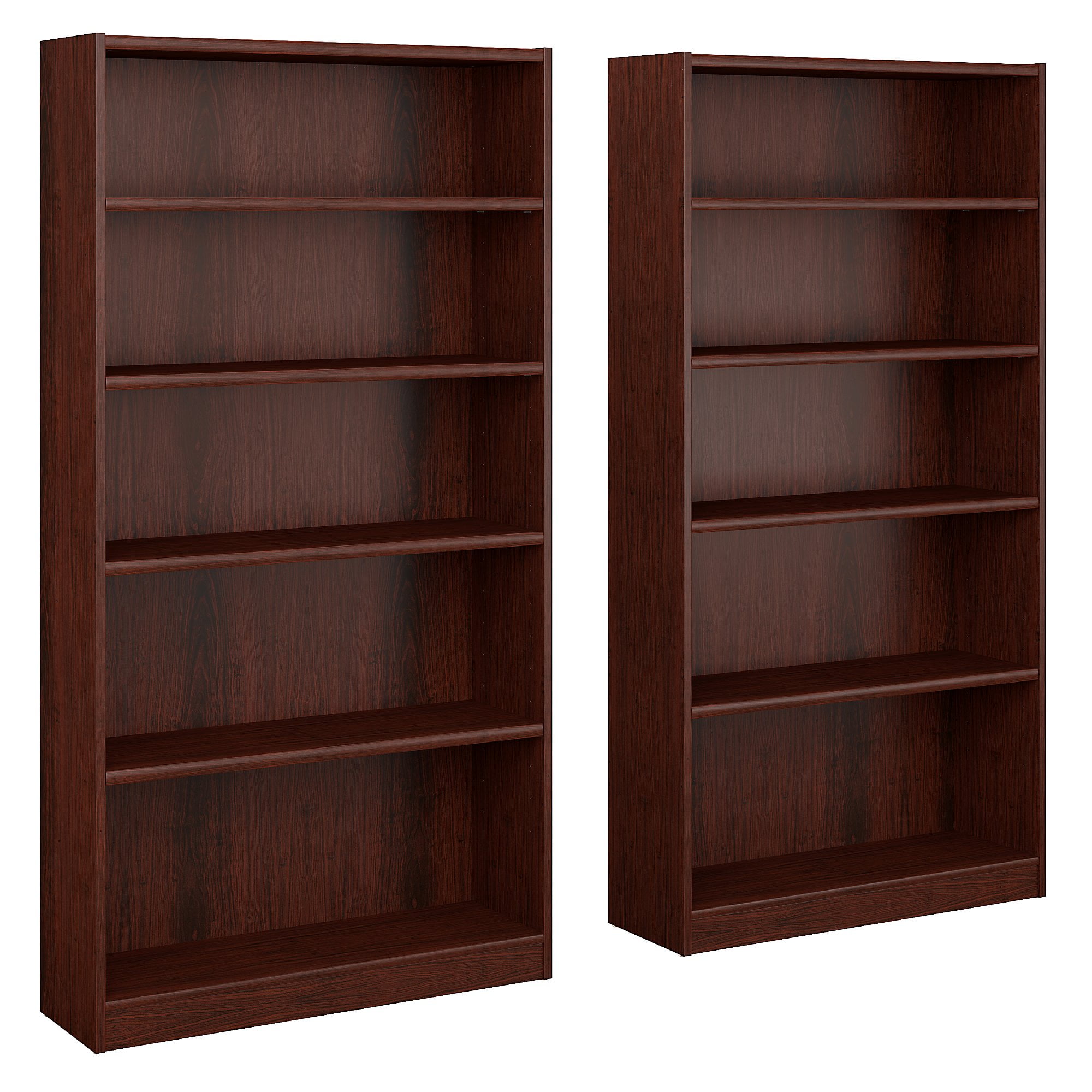 Bush Furniture Universal 5 Shelf Bookcase Set of 2