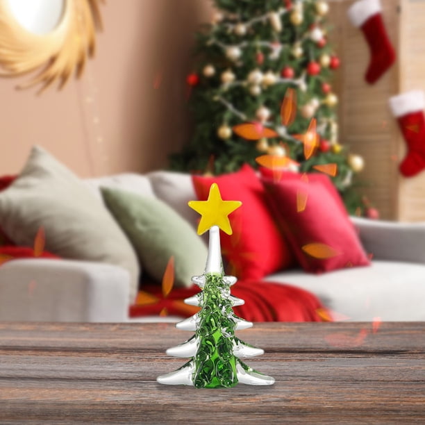 Adorno para Árbol de Navidad de Cristal Verde Transparente de 9,4 X 6,4 Cm, Ideal para Decoración Festiva | Ideal para Ventanas, Muebles y Como Regalo de Navidad.