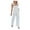 White, variant on Ausyst Jumpsuits for Women Dressy Solid Color Comfortable Casual Versatile Suspender One-piece Wide Leg Bib Pantss Summer Baggy Rompers Clearance