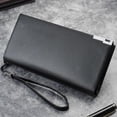 thumbnail image 4 of EeaseCA Portefeuille Long à Paragraphe avec Fermeture Éclair, Grande Capacité, Sac à Main à Fentes Multiples, Support, Sac de Rangement pour Téléphone pour Père, Homme, Amis, Café (Noir), 4 of 7