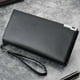 thumbnail image 4 of Cartera de párrafo largo con cremallera Monedero de gran capacidad con múltiples ranuras Bolsa de almacenamiento de teléfono para padre, hombre, amigos, café (negro), 4 of 6