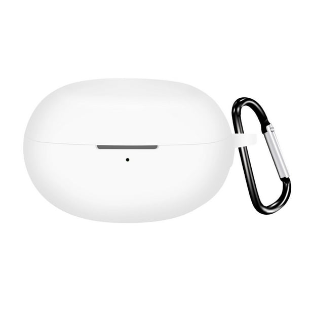 Estuche Para Auriculares Regalos Silicona Portátil A Prueba De Golpes Con Ganchos Estuche Para Auriculares Suave Blanco