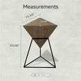 thumbnail image 2 of Modern Geometric End Table with Wooden Top and Metal Base, Unique Pyramid Side Table Plant Stand for Office, Living Room, Bedroom, Triangle, Brown, Nature, 2 of 16
