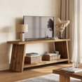thumbnail image 2 of Finmind 2-Tier Solid Wood TV Stand, 63 inch Farmhouse Media Console for 55/60/65 inch TV, Entertainment Center with Storage  for Lving Room, Bedroom, 2 of 7