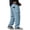 Light Blue #039, variant on Pants For Men Corduroy Cargo Pants Relaxed Fit Elastic Drawstring Waist Multi Pocket Label Patch Casual Trousers For Work Travel Everyday Wear, 2XL