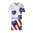 thumbnail image 4 of Wycnly Independence Day Dresses for Women 4th of July Plus Size Casual Swing Pocket Tunic Dresses Short Sleeve V-Neck US Flag Print Summer Midi Formal Dress White xxxxxl, 4 of 5