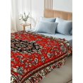 thumbnail image 5 of Red Bohemian Flat Sheets Only Full Size, Soft Breathable Bed Top Sheets for Mattress, Boho Flower Abstract Modern Retro Art Luxury Bedding Flat Sheets for Home Hotel Bedroom Bed Protection, 5 of 9