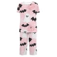 thumbnail image 4 of Juesizh Pajamas for Women Set Plus Size Halloween Print Loungewear Casual Comfy Short Sleeve Capris Pajamas, S-3XL, 4 of 7