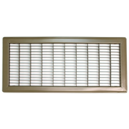 

8 X 20 Heavy Duty Floor Grille - Fixed Blades Air Grill - Brown [Outer Dimensions: 9.75 X 21.75]