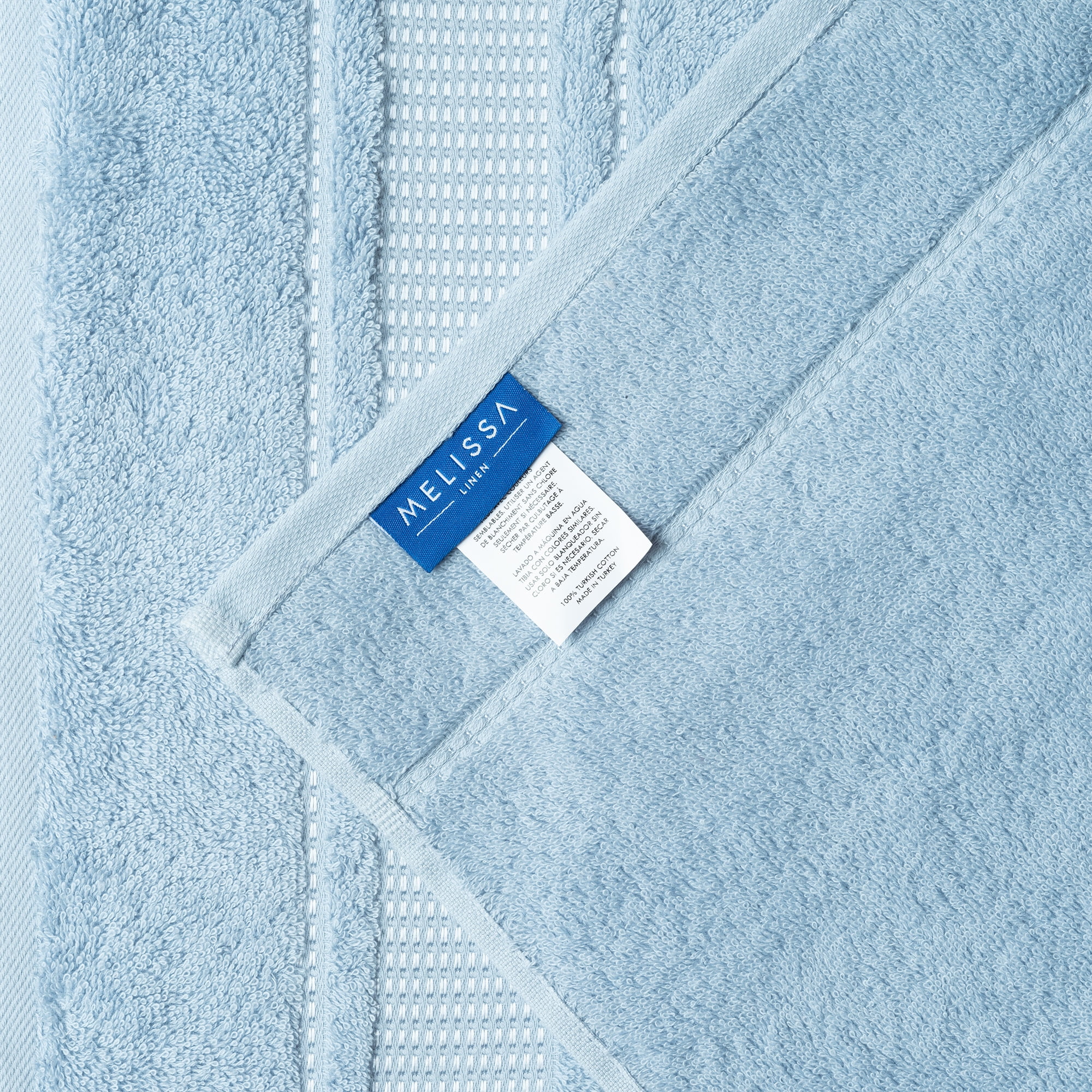 Melissa Linen 4 Piece Bath Towel Sets, (Bath Towel, Hand Towel, 2 Fingertips Towels for Adults), Ultra Absorbent and Soft, Ocean Blue