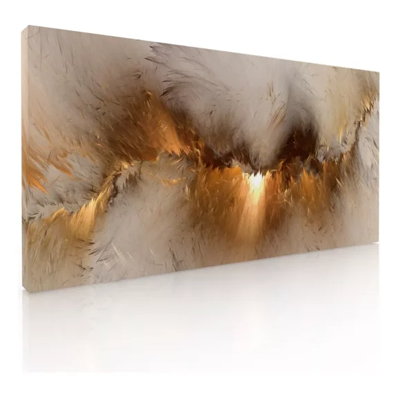 Cuadro Decorativo Abstracto para Sala Nubes doradas