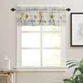 thumbnail image 3 of Windows Valances Curtain Daisy Flower Kitchen Valances Rod Pocket Spring Floral Retro Wood Grain Window Treatment Short Topper Curtains for Kitchen Living Bedroom 1 Panel,54 by 18 inch, 3 of 6