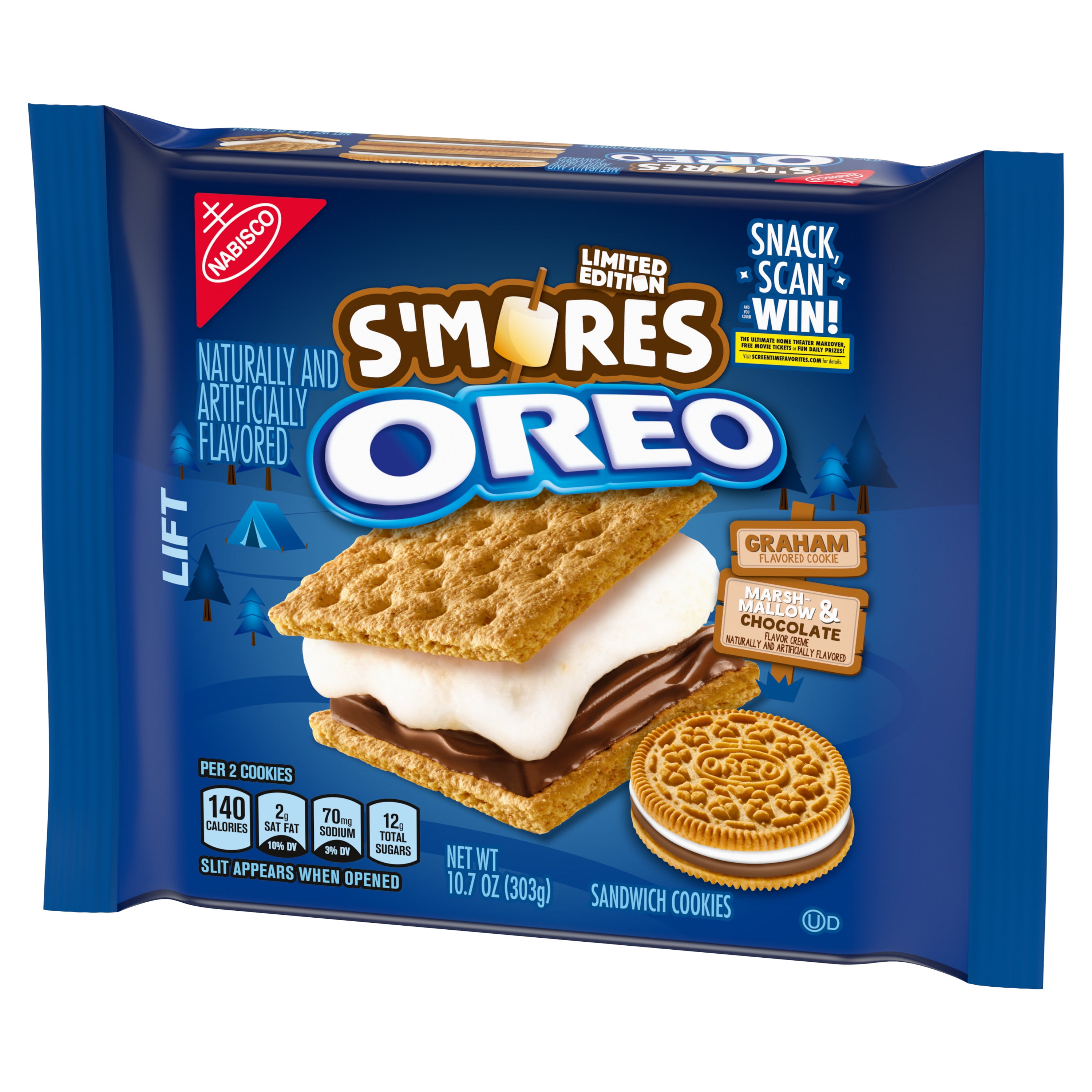 Nabisco Oreo S Mores Graham Flavored Sandwich Cookies Limited Edition 10 7 Oz Walmart Com
