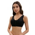 thumbnail image 4 of Unique Bargains Women's Lace Zip Front Closure Wirefree Wide Straps Bras D 38 Black, 4 of 6