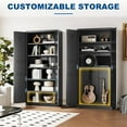 thumbnail image 2 of Metal Storage Cabinet-71” Tall Steel File Cabinets with Doors and 5 Adjustable Shelves-Black Steel Storage Cabinet for Home,Kitchen, School, Office, Garage, 2 of 14